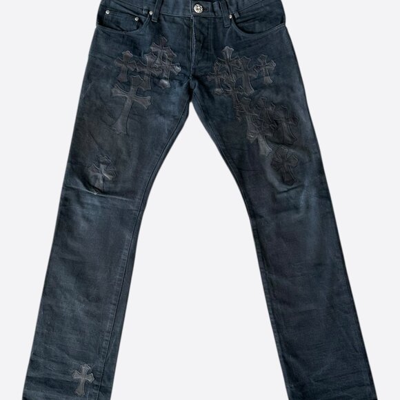Chrome Hearts Black Cross Patch Jeans - Picture 1 of 6